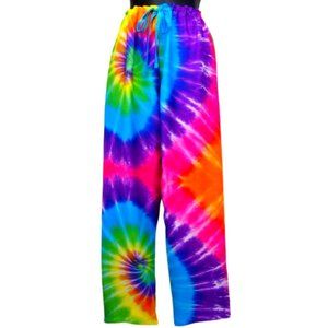 Vibrant Tie Dye Pants Comfy Drawstring Waist Comfy Elastic Waistband 2 Pockets